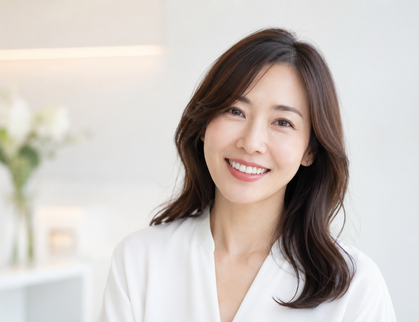 セラミック治療後の自然で調和の取れた口元のイメージ